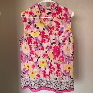 Floral button down blouse